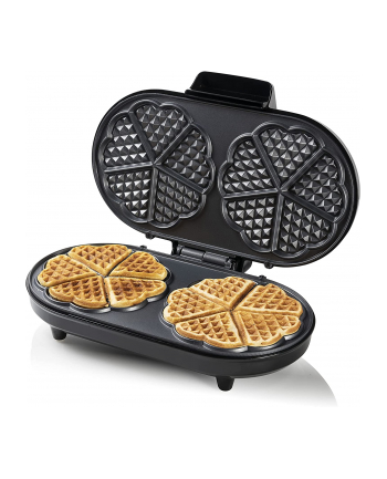 Bestron double heart waffle maker ADWM730CO - 1200W, copper