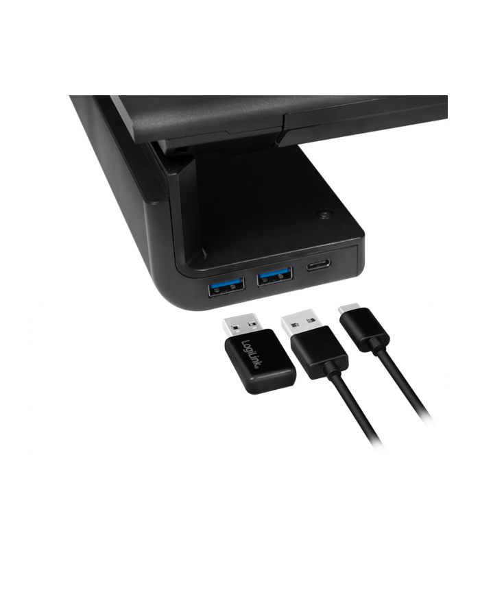 LOGILINK BP0141 Tabletop monitor riser 520mm long foldable 3 port Hub główny