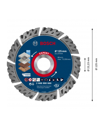 Bosch Powertools Expert diamond cutting disc 'MultiMaterial', 125mm - 2608900660 EXPERT RANGE