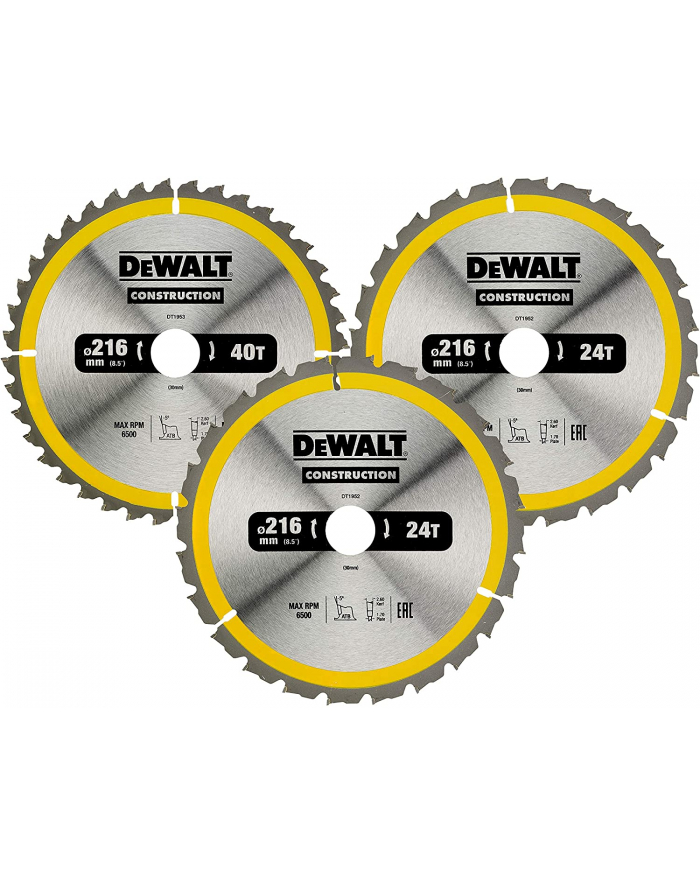 DeWALT circular saw blade set 3-piece DT1962 - DT1962-QZ główny