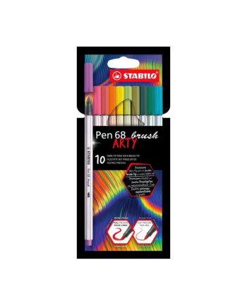 Flamaster STABILO Pen 68 brush etui kartonowe 10 szt. ARTY (nowe kolory 2022) 568/10-21-20