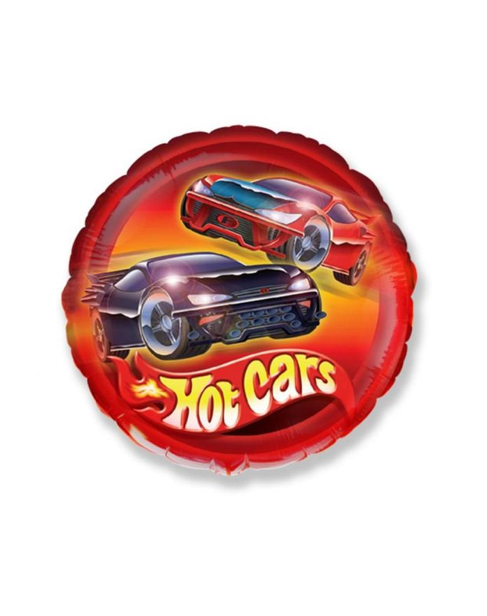Balon foliowy 18 cali FX - Samochody Hot Cars (okrągły), pakowany GoDan główny