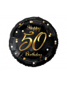 Balon foliowy B'amp;C Happy 50 Birthday, czarny, nadruk złoty 18''; GoDan - nr 1