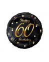 Balon foliowy B'amp;C Happy 60 Birthday, czarny, nadruk złoty 18''; GoDan - nr 1