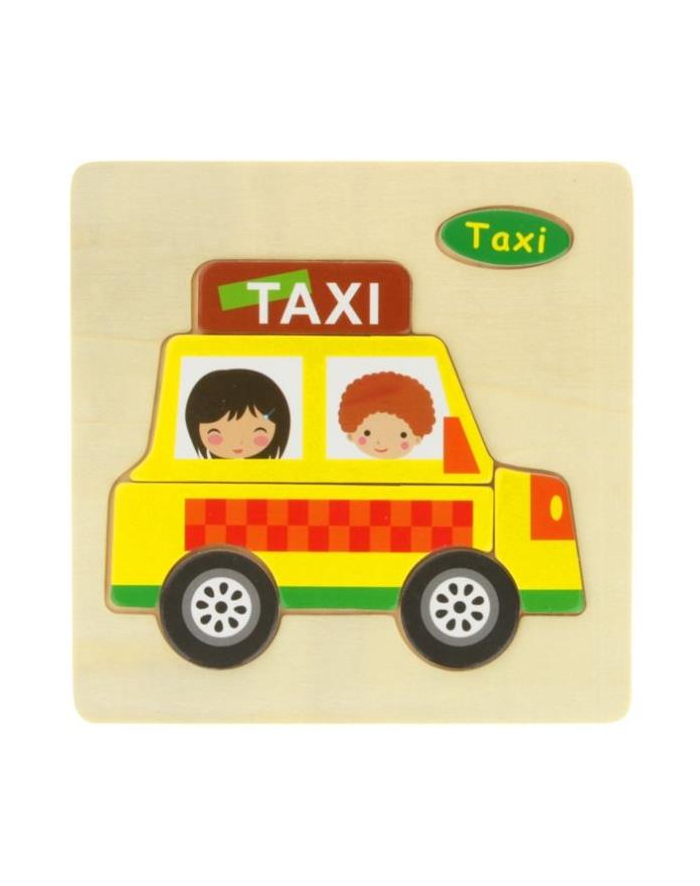 inni Układanka edukacyjna Taxi, drewno główny