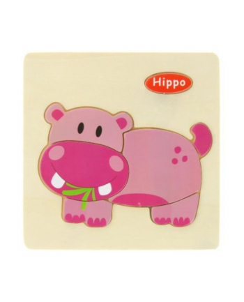 inni Układanka edukacyjna Hipopotam, drewno