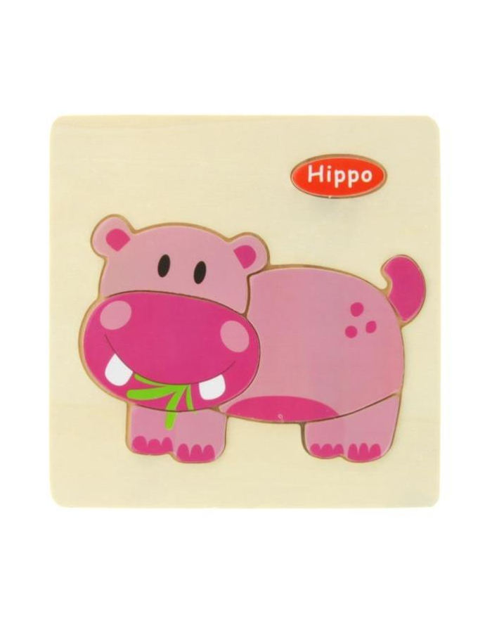 inni Układanka edukacyjna Hipopotam, drewno główny