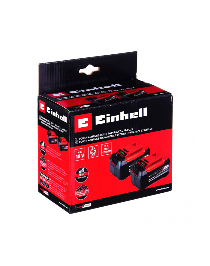 Einhell 2x 18V 5.2Ah PXC twin pack, battery (Kolor: CZARNY/red, 2 pieces) główny