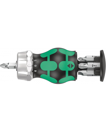 Wera Kraftform compact stubby magazine RA 3, socket wrench (Kolor: CZARNY/green, 7 pieces, with ratchet function) 05008885001