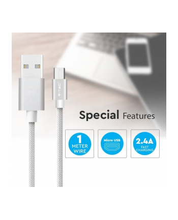 v-tac Kabel USB M - microUSB 1m 2.4A