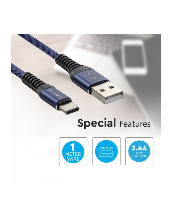 v-tac Kabel USB M - USB Typ-C M 1M 2.4A główny