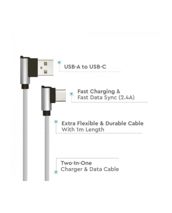 v-tac Kabel USB M - USB Typ-C M 1M 2.4A