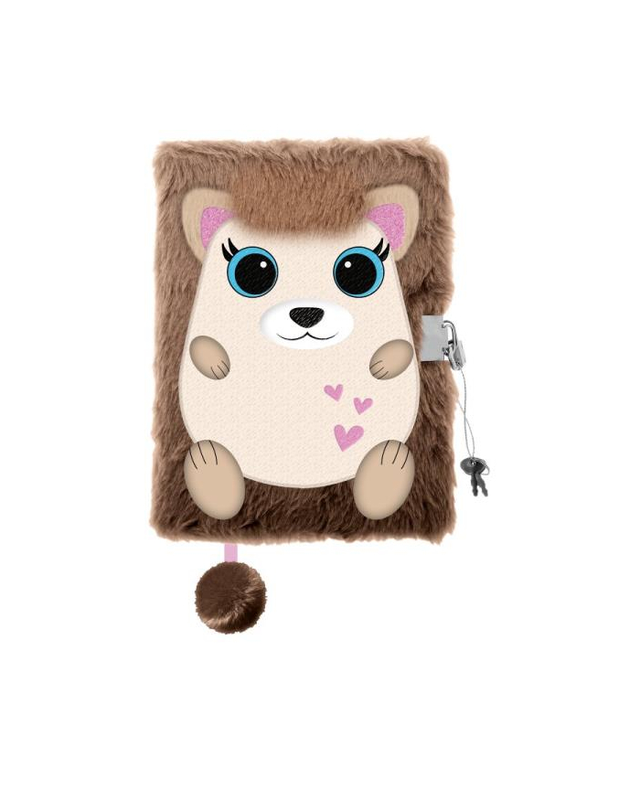 majewski Pamiętnik z kłódką 3D włochacz A5 96k My Little Friend Cute hedgehog główny