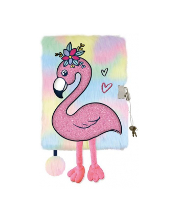 majewski Pamiętnik z kłódką 3D włochacz A5 96k My Little Friend Tropical flamingo