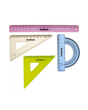 pbs connect Zestaw geometryczny mały (linijka 20cm, kątomierz, ekierka 10,5cm, ekierka 15cm) DONAU