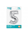 godan Balon foliowy Smart, Cyfra 5, srebrna, 76 cm - nr 1