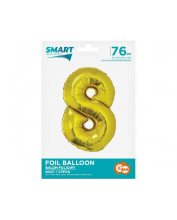 godan Balon foliowy Smart, Cyfra 8, złota, 76 cm