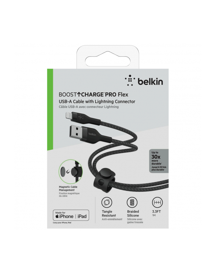 belkin Kabel BoostCharge USB-A do Lightning silikonowy, 1m, czarny główny