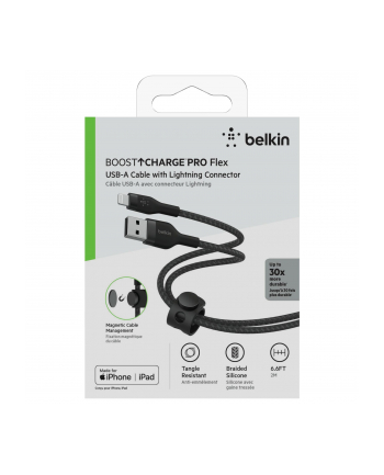 belkin Kabel BoostCharge USB-A do Lightning silikonowy 2m, czarny