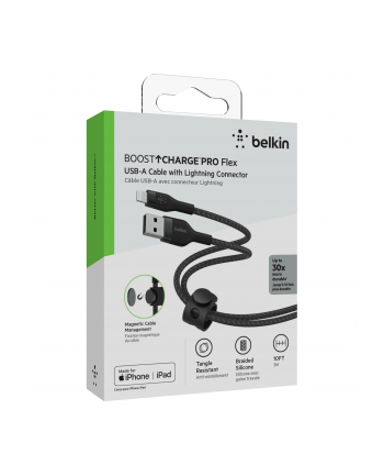 belkin Kabel BoostCharge USB-A do Lightning silikonowy 3m, czarny