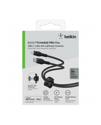 belkin Kabel BoostCharge USB-C/Lightning Silikonowy w oplocie 1m czarny