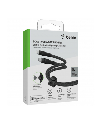 belkin Kabel BoostCharge USB-C/Lightning Silikonowy w oplocie 3m czarny