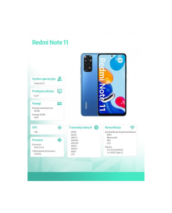 xiaomi Smartfon Redmi Note 11 4+64 niebieski
