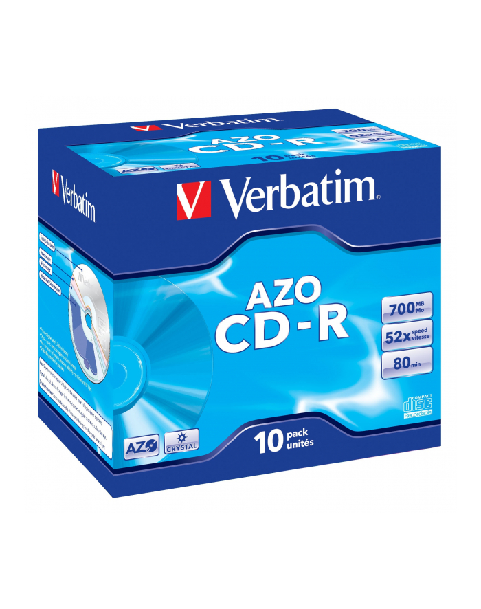 Verbatim CD-R 80/700MB 52X extra protection crystal/AZO jewel box - 43327 główny
