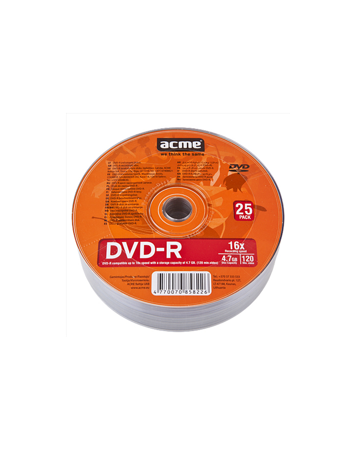Acme DVD-R 4.7GB 16X 25pack cake box główny