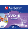 Verbatim DVD+R 4.7GB 16X AZO jewel box WIDE PRINTABLE - 43508 - nr 10