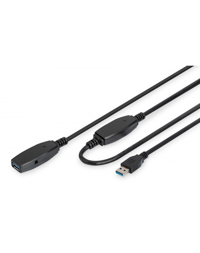 digitus Kabel przedłużający USB 3.0 SuperSpeed Typ USB A/USB A M/Ż aktywny 20m Czarny główny
