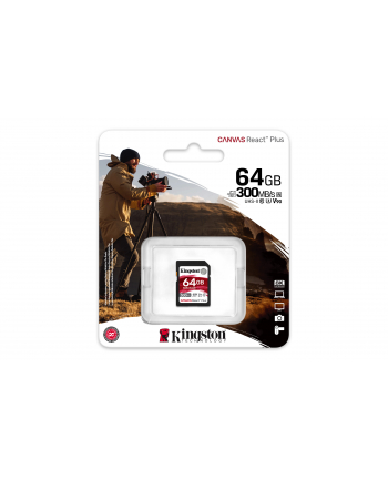 kingston Karta pamięci SD 64GB Canvas React Plus 300/260 UHS-II U3
