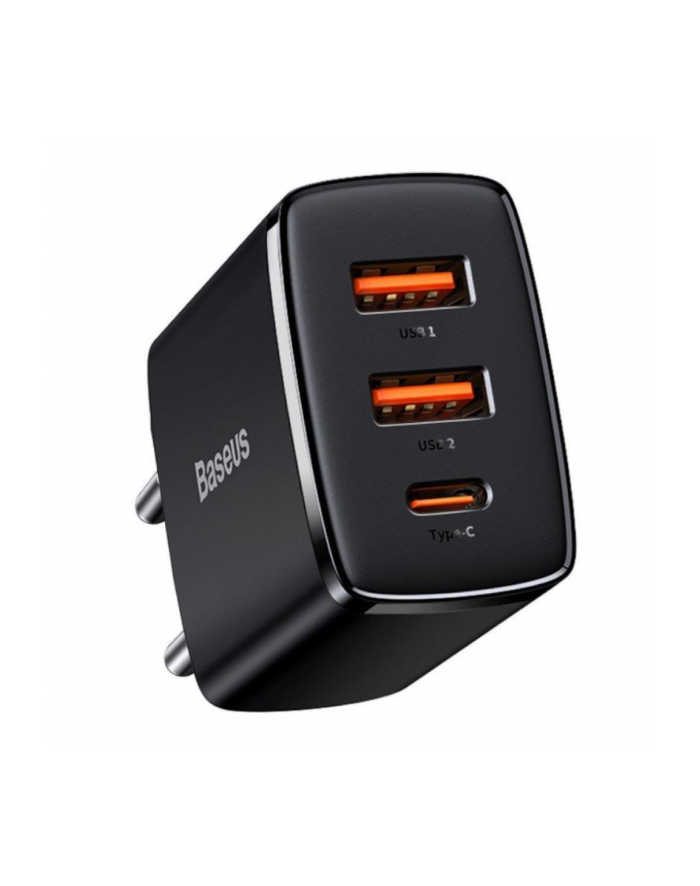 Baseus Ładowarka sieciowa Compact Quick Charger 2xUSB USB-C PD 3A 30W (czarna) główny