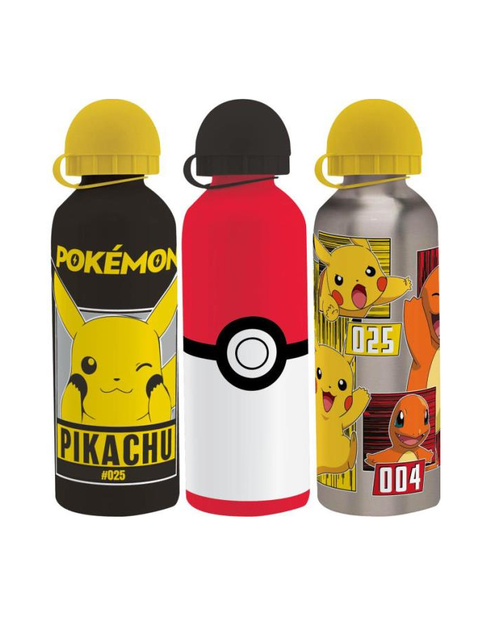 Bidon aluminiowy 500ml 3 wzory Pokemon PK0001 Kids Euroswan mix cena za 1 szt p12 główny