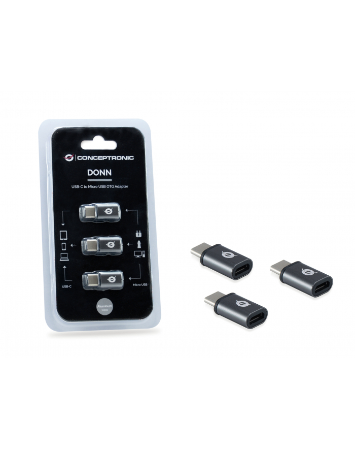 CONCEPTRONIC CONCEPTRONIC CONCEPTRONIC ADAPTER USB USB-C - MICROUSB SZARY (DONN05G)  (DONN05G) główny