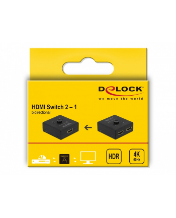DELOCK PRZEŁĄCZNIK HDMI 2WEX1WY UHD 4K/60HZ DELOCK  (35031)