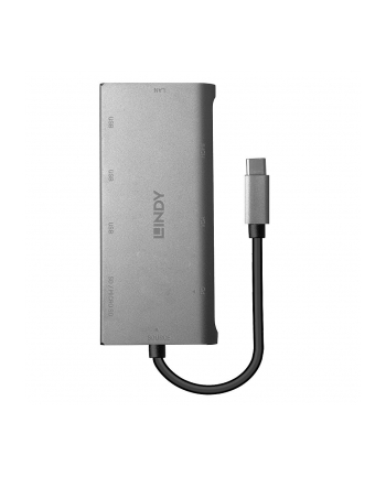 LINDY KONWERTER USB-C™  43278 USB 3.1 TYP C MULTI-PORT KONVERTER, [1X ZŁĄCZE MĘSKIE USB-C™ - 9X ZŁĄCZE ŻEŃSKIE USB-C™, ZŁĄCZE ŻEŃSKIE VGA, ZŁĄCZE ŻEŃS