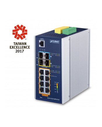 Planet Switch Igs-5225-8P2S2X 8-Port Poe 1000Base-T+2Port 1000Base-X Sfp+2Port 10G Sfp Przemysłowy (Z24083)