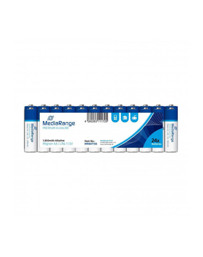 MediaRange Batterie Mediarange Prem. Shrink AA (Alkaline/LR06) 24S (MRBAT 106) główny