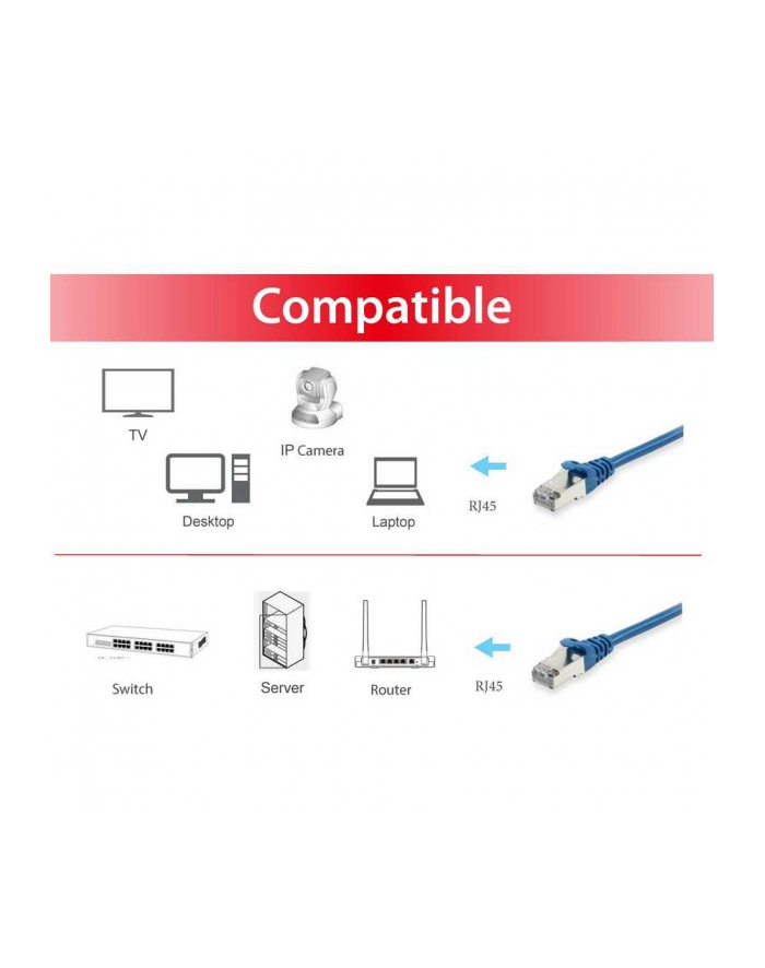 Equip Patch Cord S/FTP Cat.6, Blue, 10 m (605536) główny