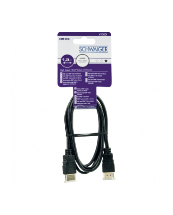 Schwaiger HDMI-Kabel przyłączeniowy złącze męskie HDMI do złącze męskie HDMI Czarny (4005013009)