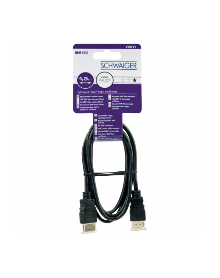 Schwaiger HDMI-Kabel przyłączeniowy złącze męskie HDMI do złącze męskie HDMI Czarny (4005013009) główny