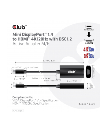 CAC-1186 Aktywny adapter Mini DisplayPort 1.4 na HDMI 4K 120Hz nr 2