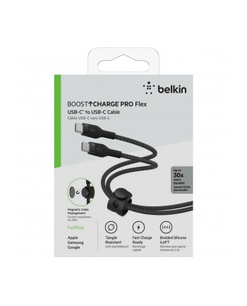 belkin Kabel BoostCharge USB-C/USB-C silikonowy w oplocie 2m, czarny