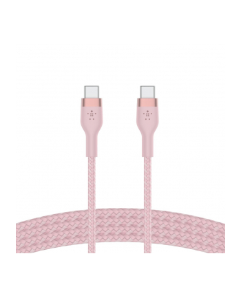 belkin Kabel BoostCharge USB-C/USB-C silikonowy w oplocie 1m, różowy