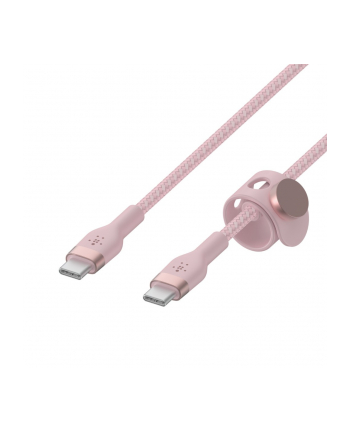 belkin Kabel BoostCharge USB-C/USB-C silikonowy w oplocie 1m, różowy