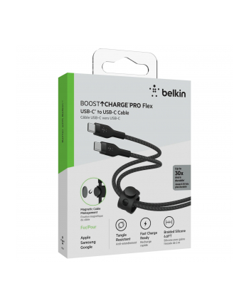 belkin Kabel BoostCharge USB-C/USB-C silikonowy w oplocie 2m, czarny