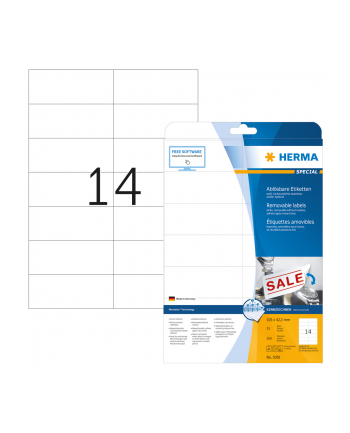 Herma Etykiety Odklejalne Movables 105 X 423 Mm Białe Papier Mat 350 Szt. (5081)