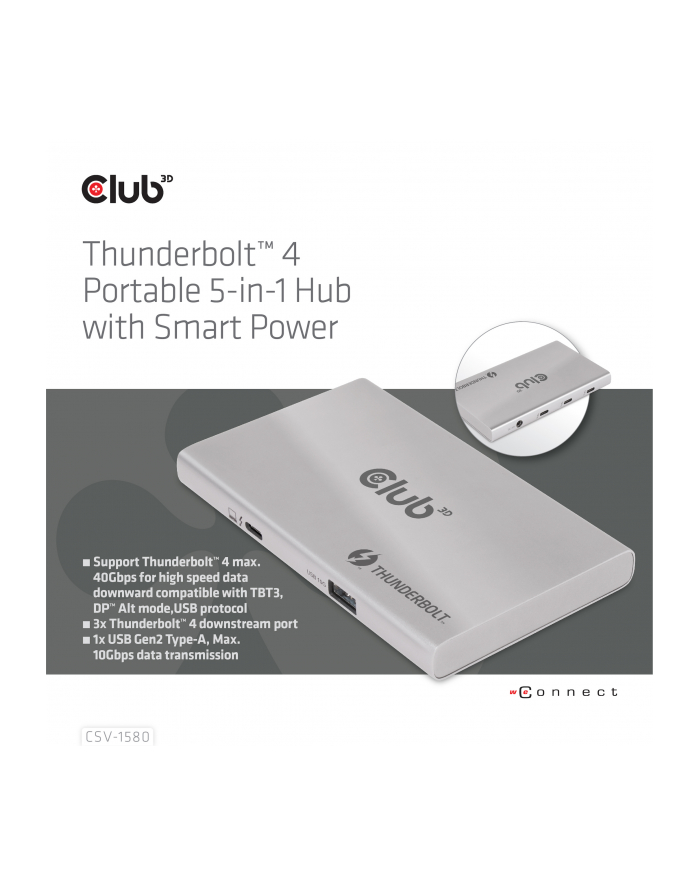 CSV-1580 Certyfikowany hub Thunderbolt 4 5w1 Smart Power główny