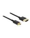 DELOCK KABEL HDMI(M)->HDMI MICRO(M) 1M 4K 60HZ 3D CZARNY SLIM PREMIUM DELOCK  (84781) - nr 2